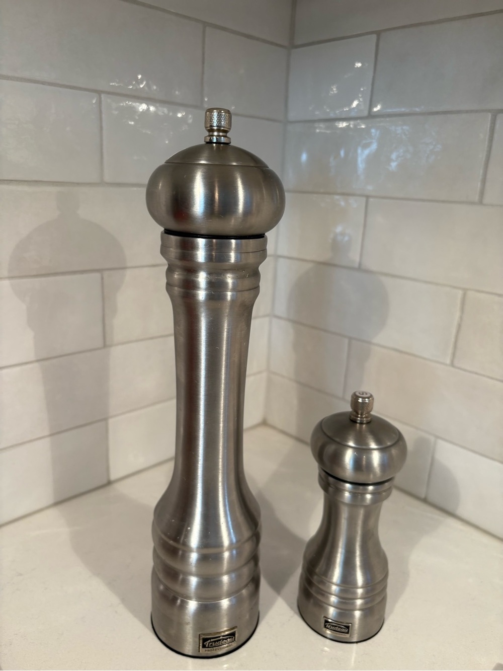 Trudeau Stainless Steel Salt & Pepper Mill Set